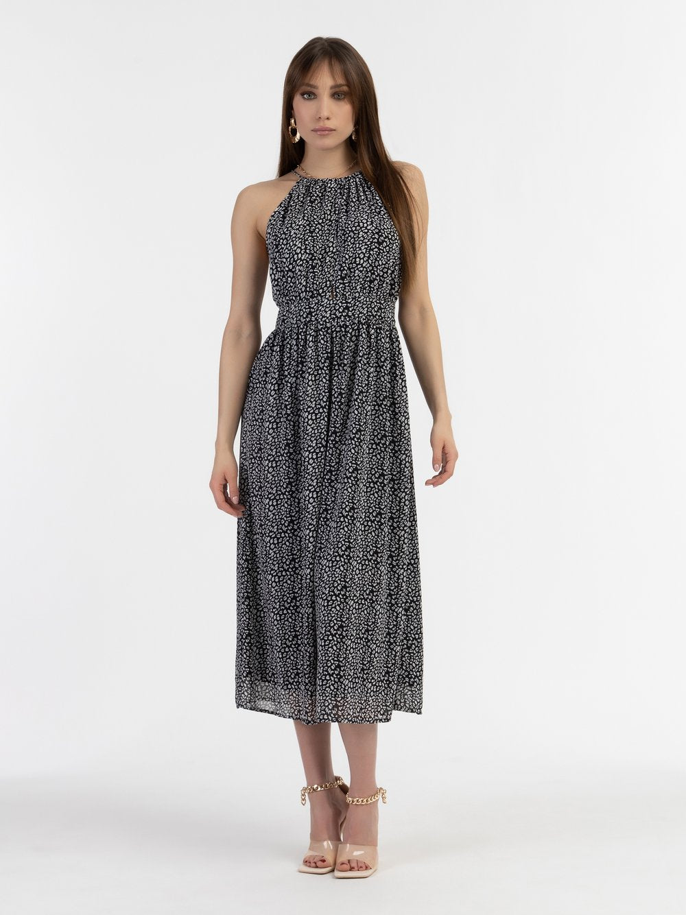Faina Midikleid aus Chiffon Damen gemustert