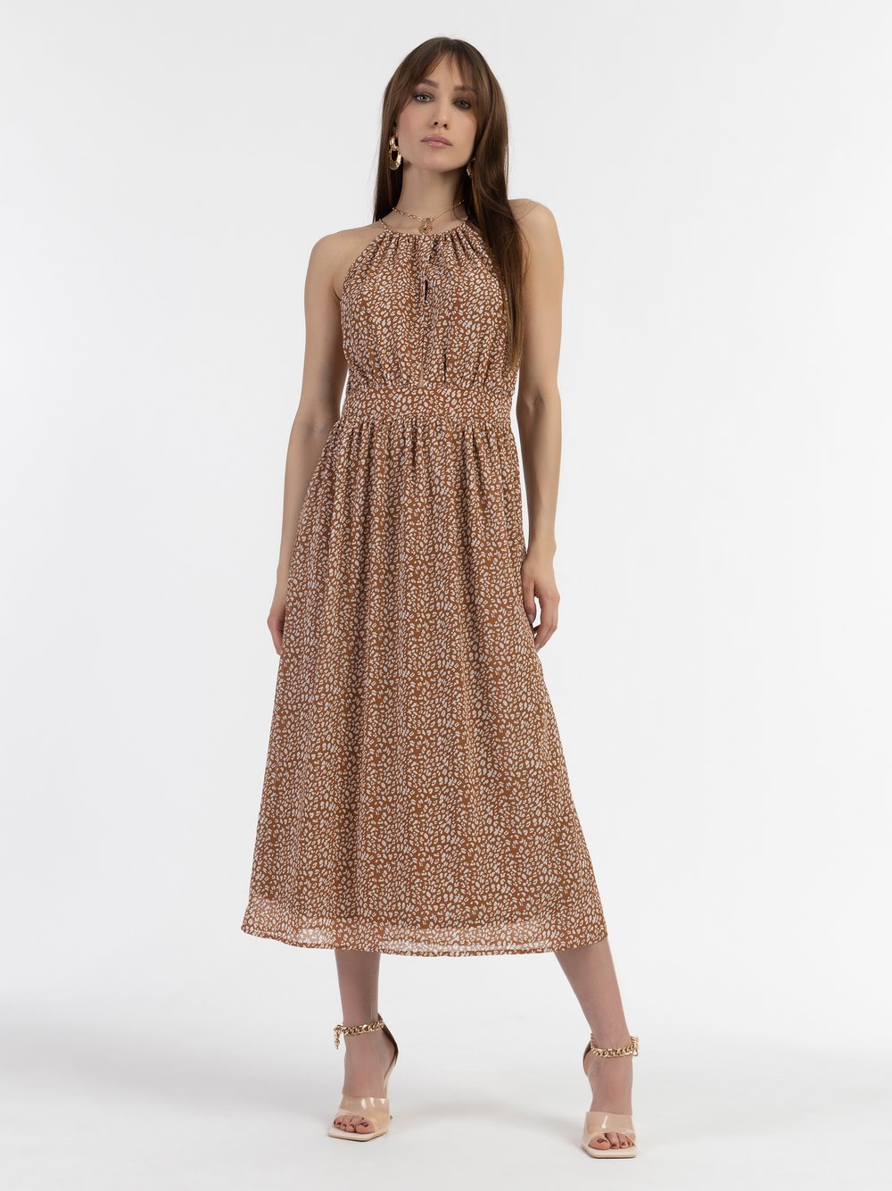 Faina Midikleid aus Chiffon Damen gemustert