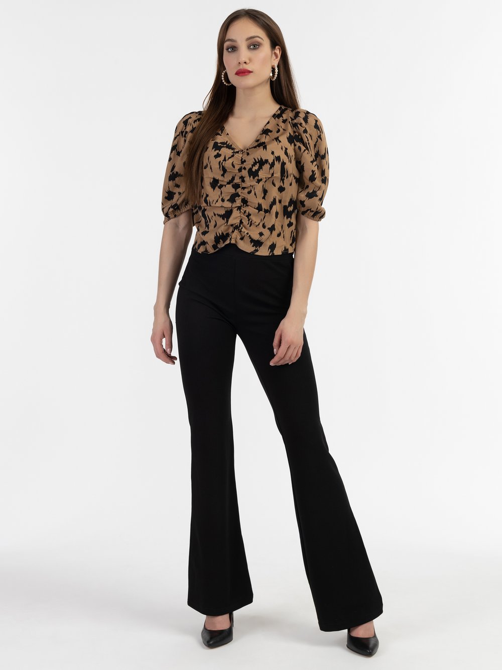 Faina Drapiertes Blusenshirt Damen gemustert