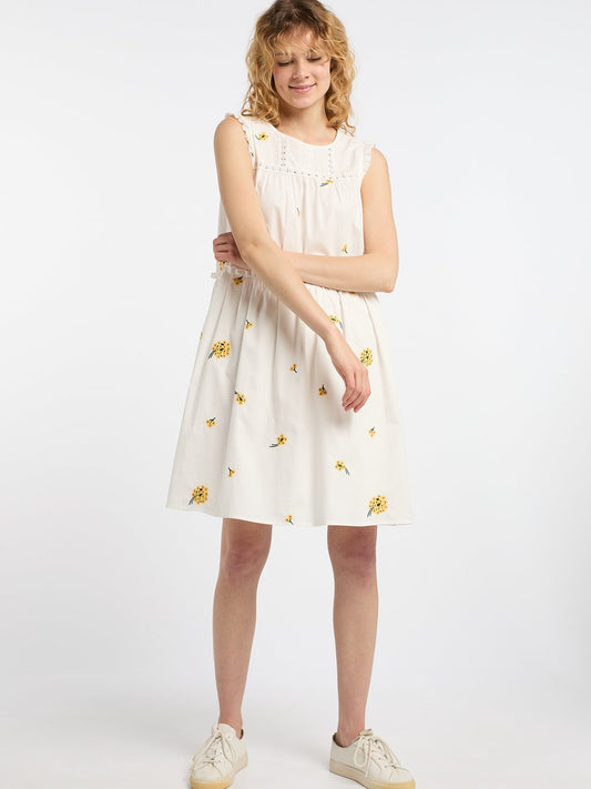 Dreimaster Midikleid Damen Baumwolle gemustert