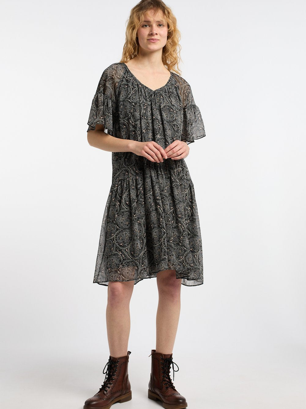 Dreimaster Kleid Damen gemustert