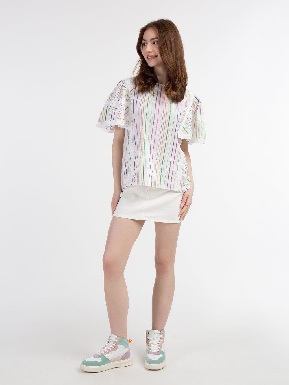 MyMo Bluse mit Metallic-Streifen Damen gestreift