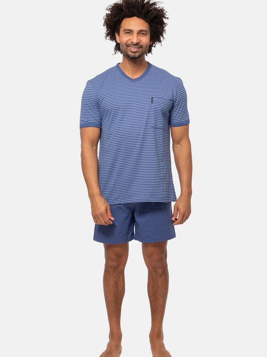 Ammann Schlafanzug Herren Baumwolle gestreift