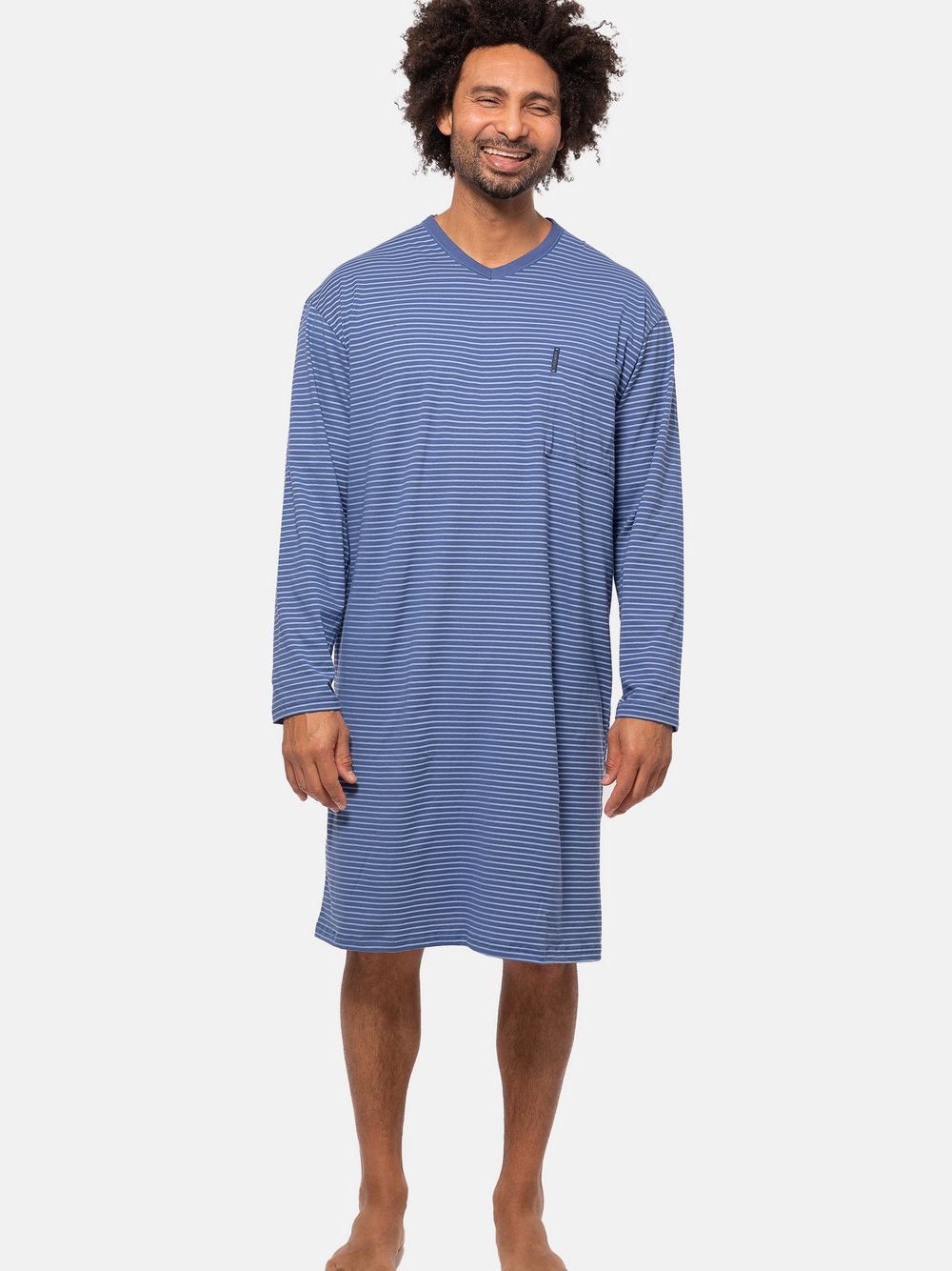Ammann Nachthemd Herren Baumwolle gestreift