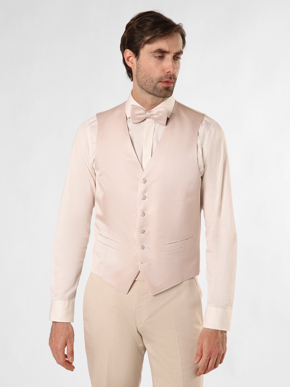 JOOP! Baukasten-Weste Herren Slim Fit Acetat gemustert