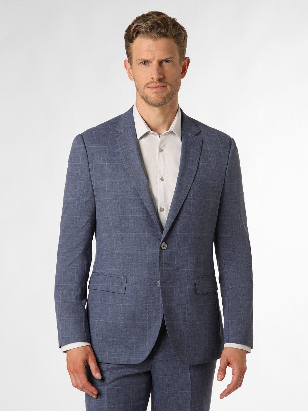 BOSS Baukasten-Sakko Herren Regular Fit Wolle kariert