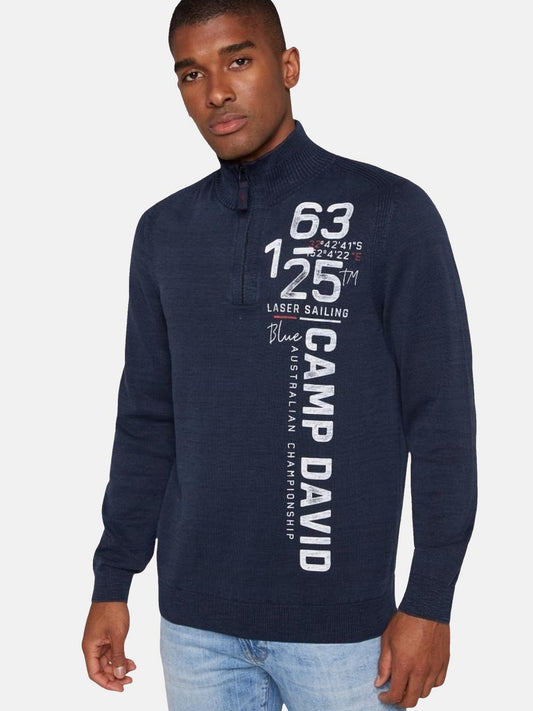 Camp David Pullover Herren Baumwolle bedruckt