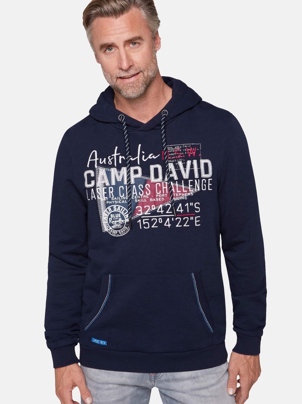 Camp David Kapuzensweatshirt Herren Baumwolle bedruckt