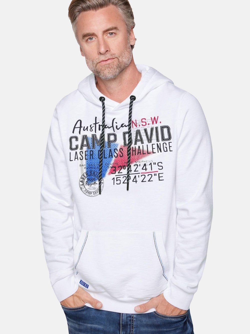 Camp David Kapuzensweatshirt Herren Baumwolle bedruckt