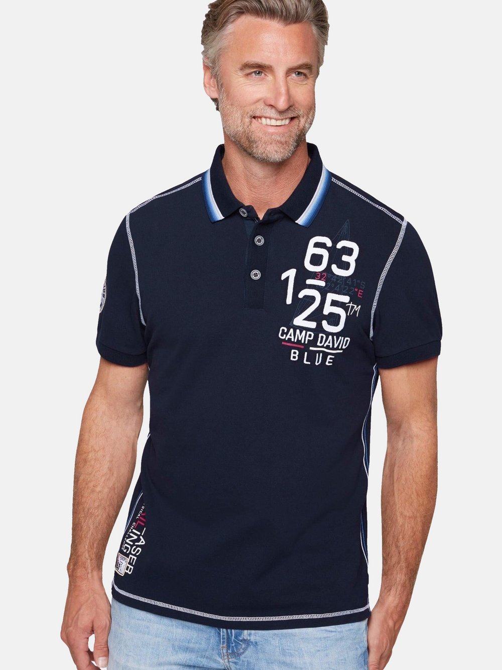 Camp David Poloshirt Herren Baumwolle bedruckt
