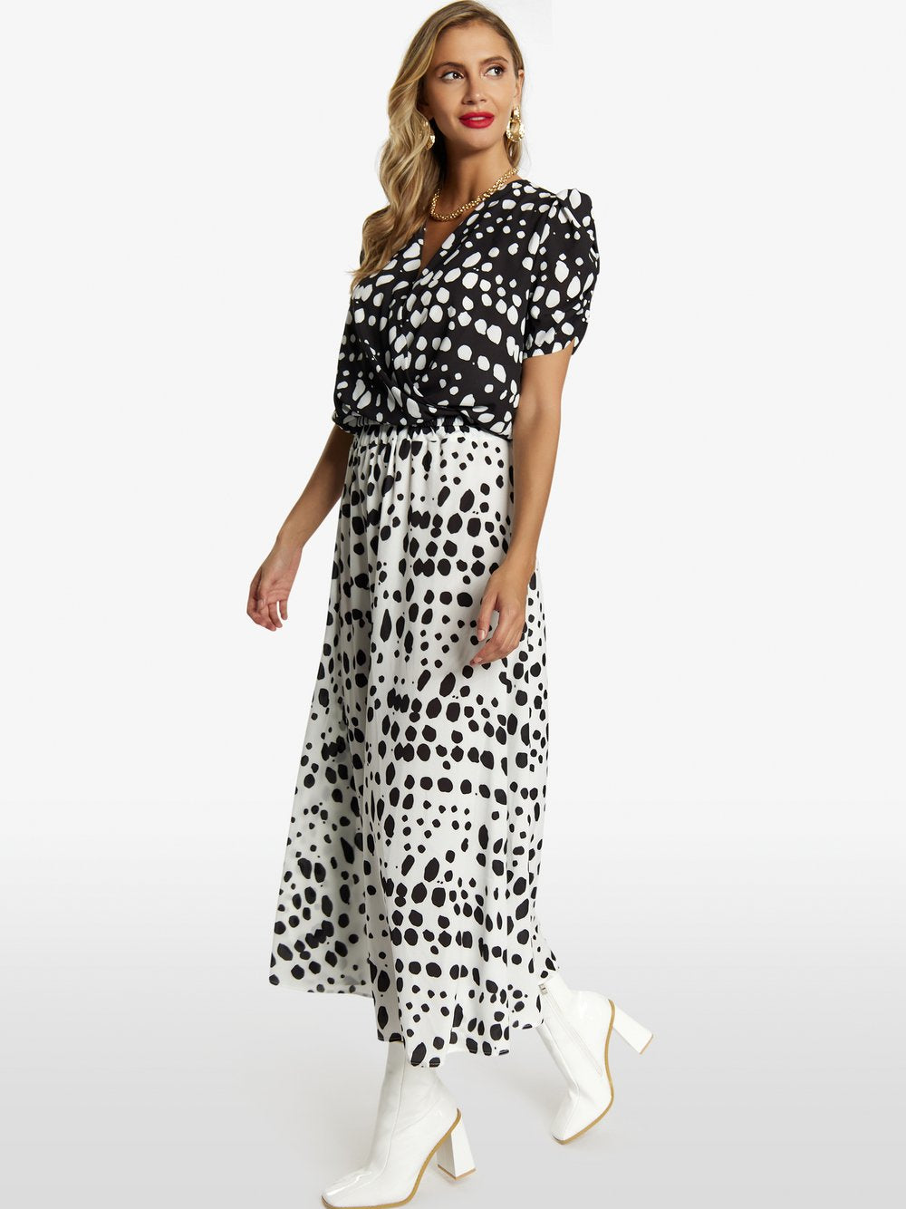 Faina Bluse Damen gepunktet