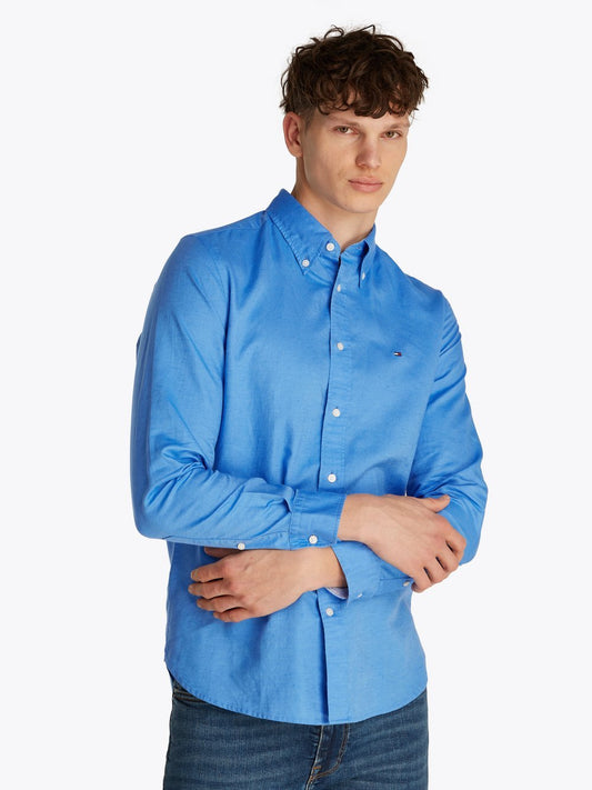 Tommy Hilfiger Freizeithemd mit Leinen-Anteil Herren Regular Fit Baumwolle