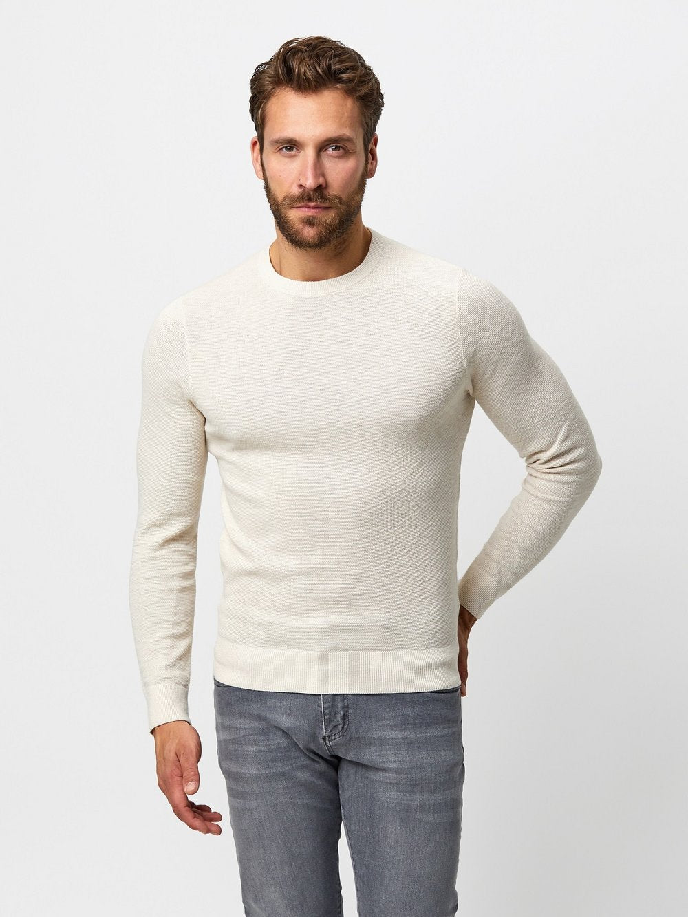 Profuomo Pullover Herren Baumwolle meliert