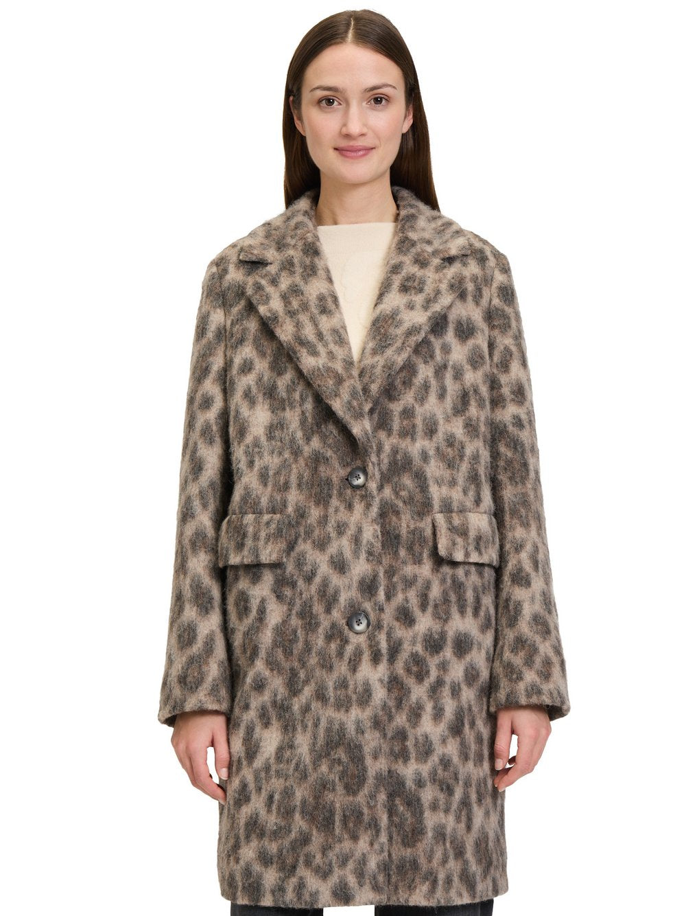 Betty & Co Mantel aus Schurwolle Damen gemustert