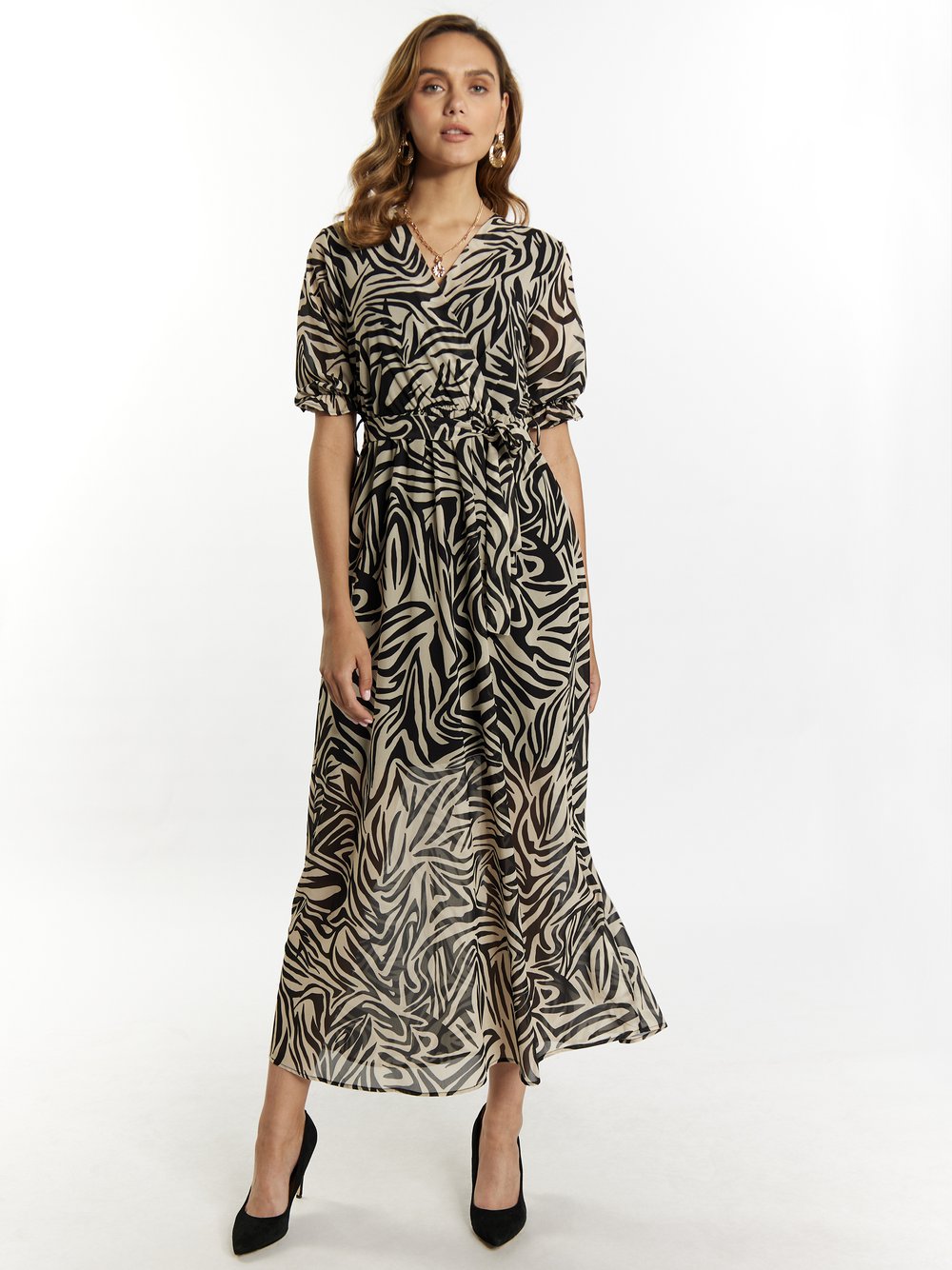 Faina Maxikleid mit Zebra-Print Damen gemustert