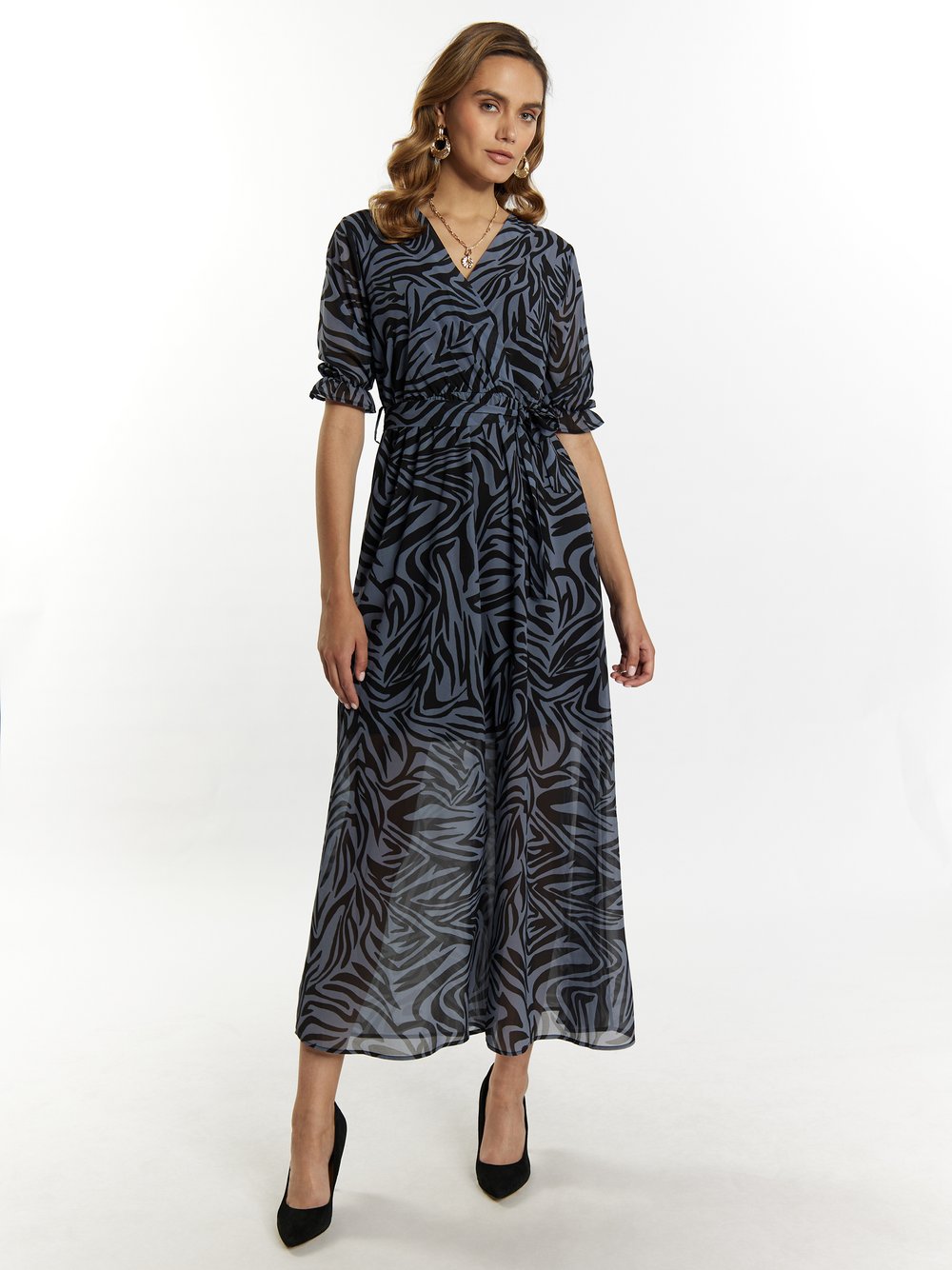 Faina Maxikleid mit Zebra-Print Damen gemustert