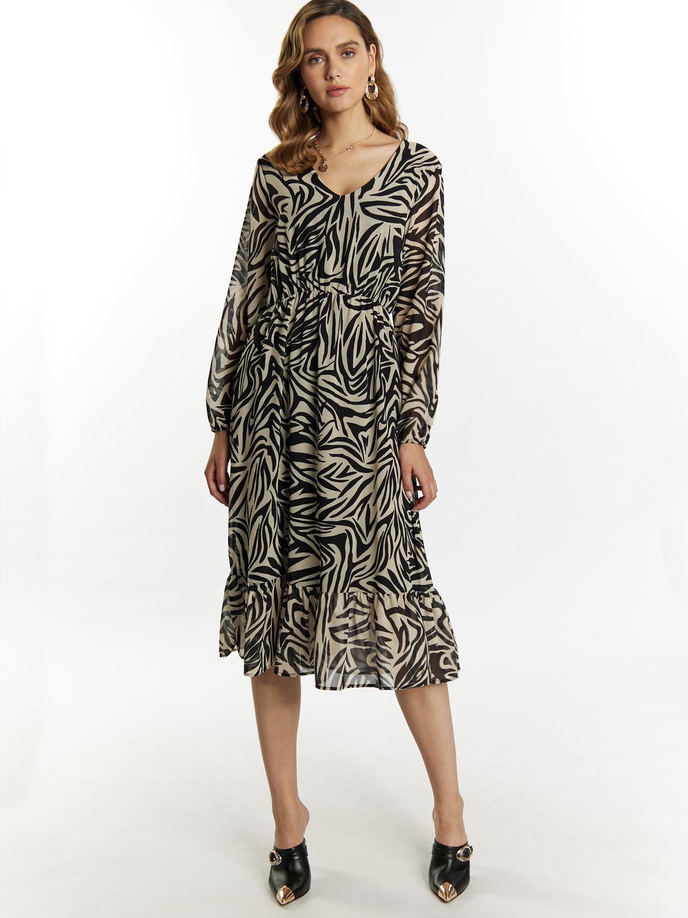 Faina Kleid mit Zebra-Print Damen gemustert