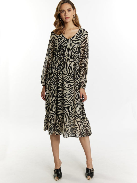 Faina Kleid mit Zebra-Print Damen gemustert