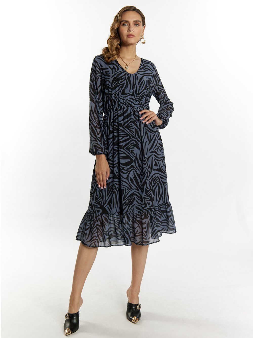 Faina Kleid mit Zebra-Print Damen gemustert