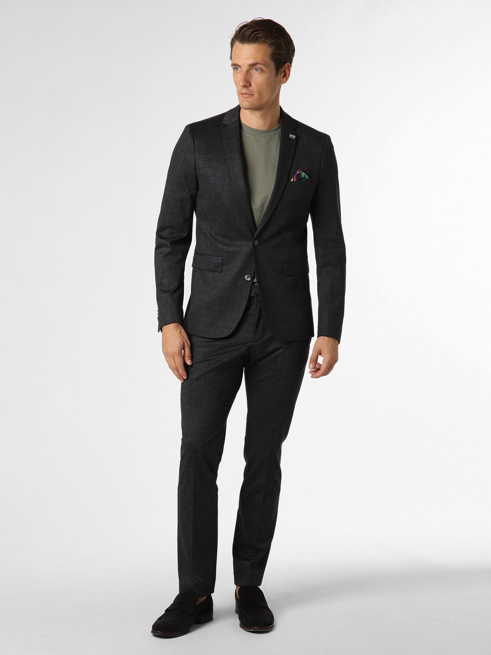 Finshley & Harding London Anzug Herren Slim Fit kariert