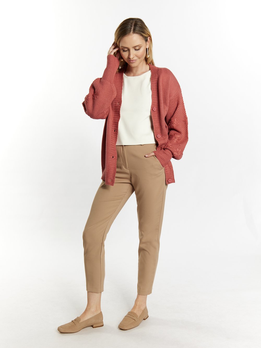 Usha Strickcardigan Damen gemustert