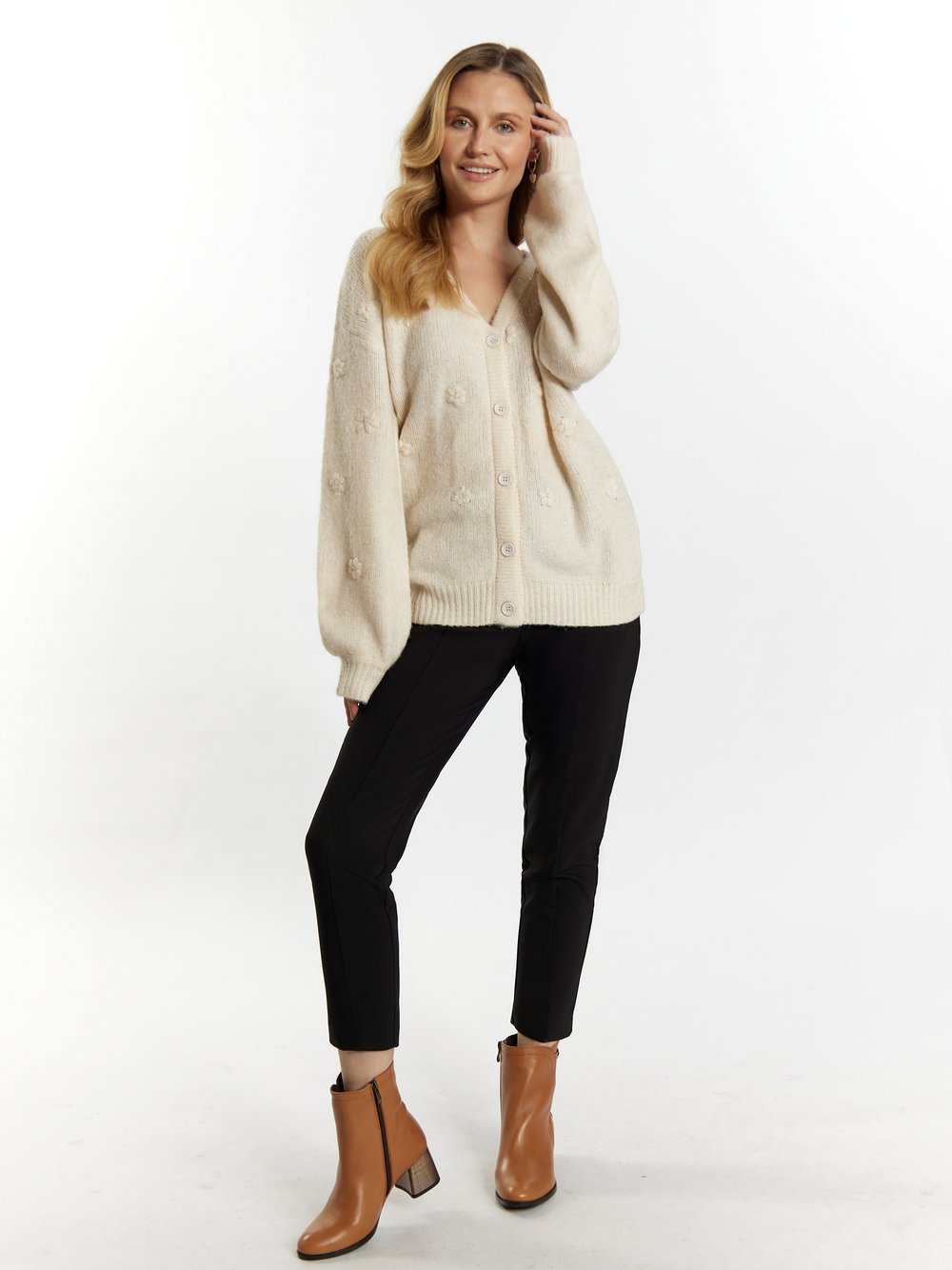 Usha Strickcardigan Damen gemustert