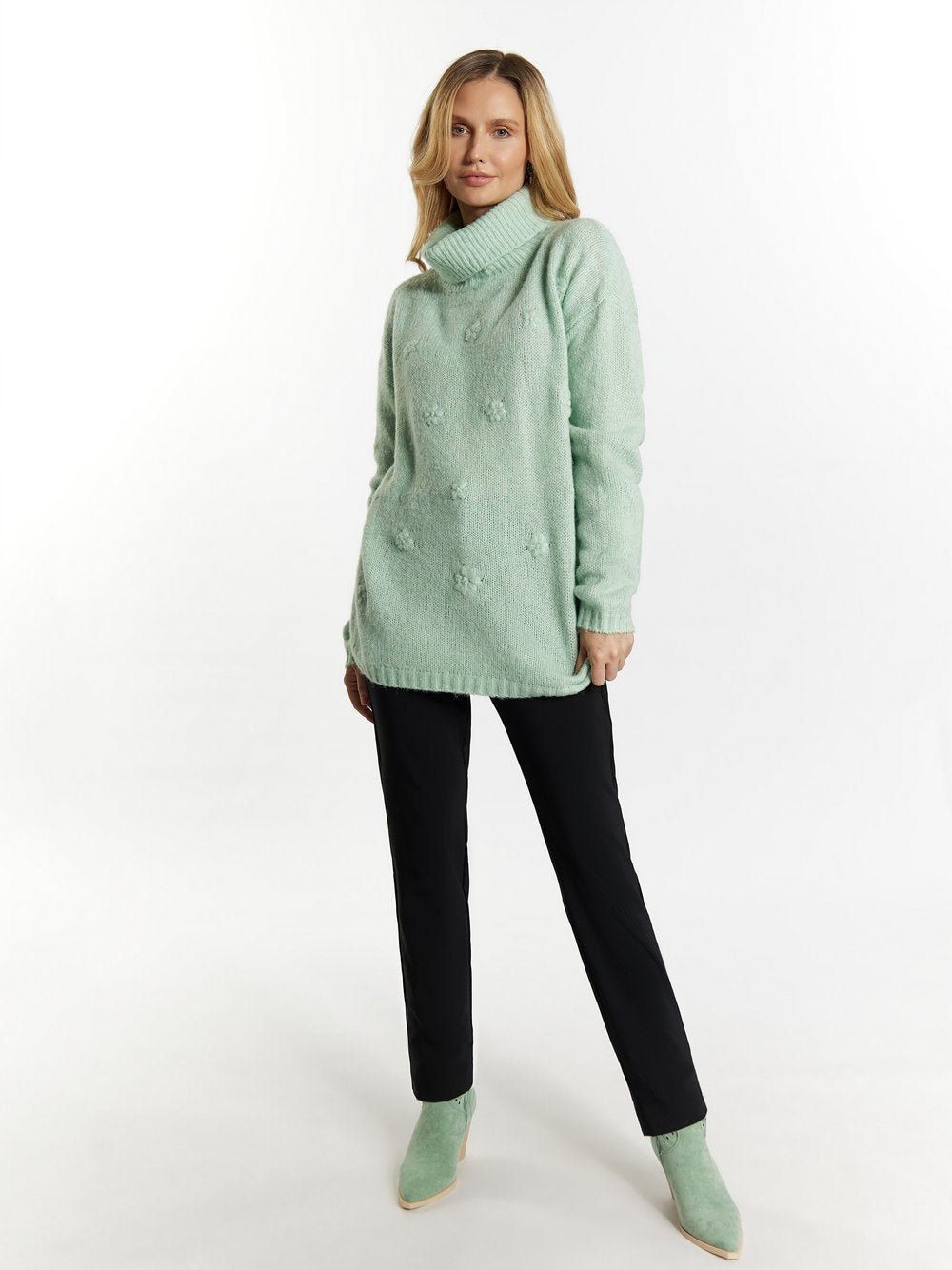 Usha Rollkragenpullover Damen gemustert