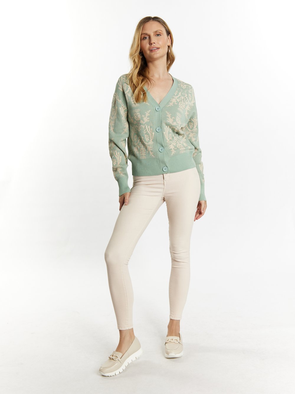 Usha Strickcardigan Damen Viskose gemustert