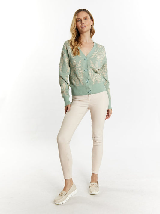 Usha Strickcardigan Damen Viskose gemustert