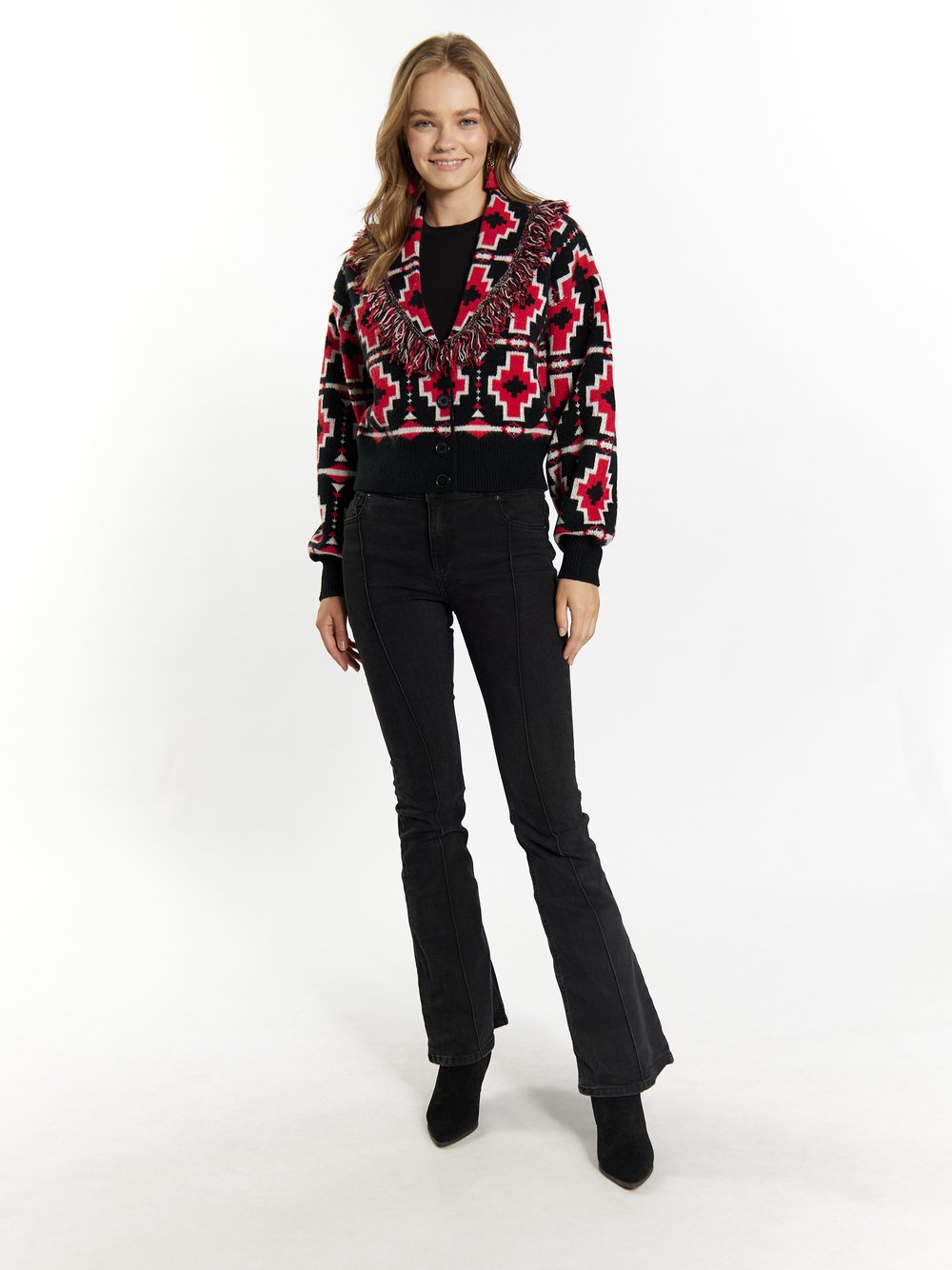 IZIA Strickjacke Damen gemustert