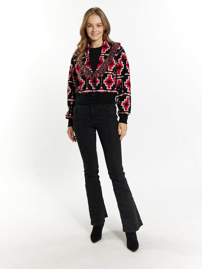 IZIA Strickjacke Damen gemustert