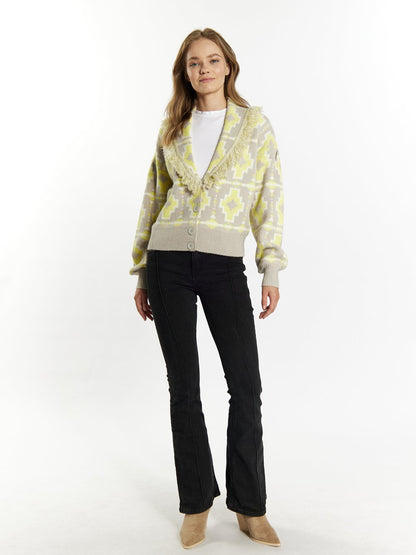 IZIA Strickjacke Damen gemustert