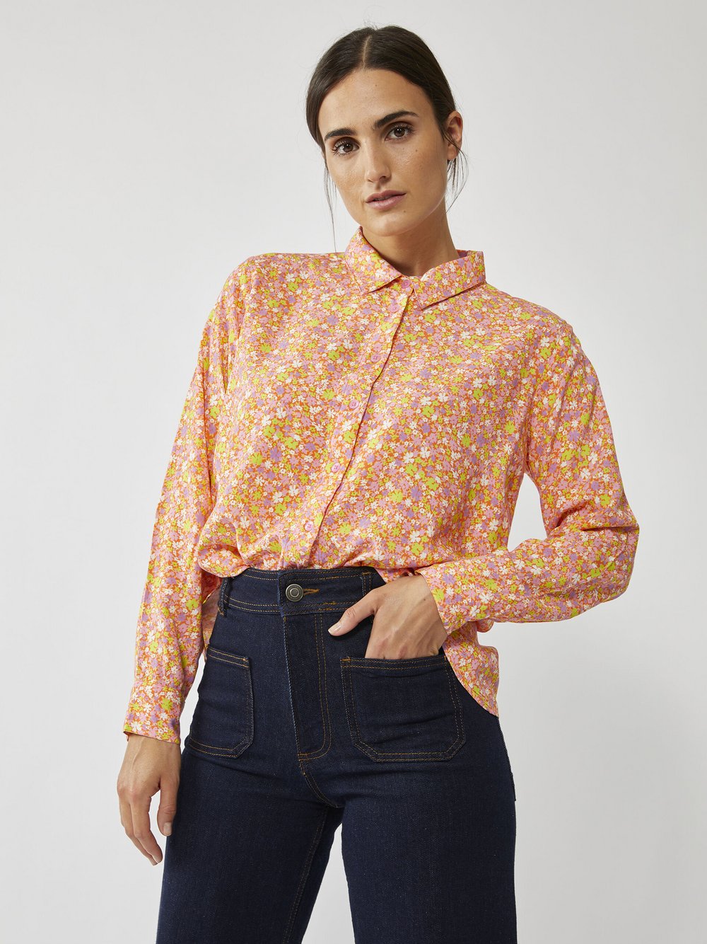 Codello Hemdbluse Damen Viskose gemustert