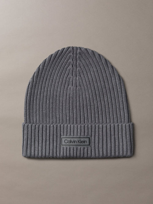 Calvin Klein Strickmütze mit Cashmere-Anteil Herren Baumwolle strukturiert