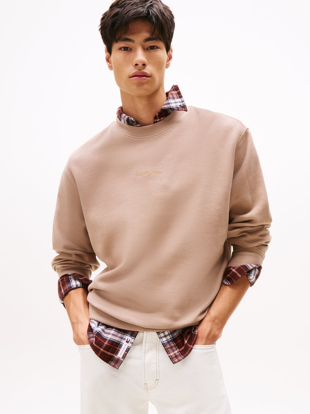 Tommy Jeans Sweatshirt Herren Baumwolle strukturiert