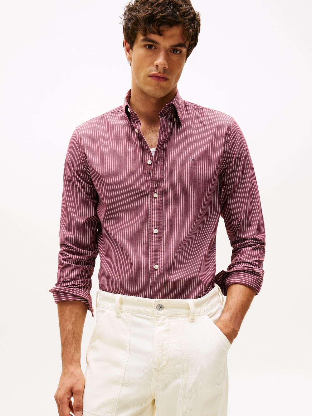 Tommy Hilfiger Freizeithemd Herren Regular Fit Baumwolle gestreift