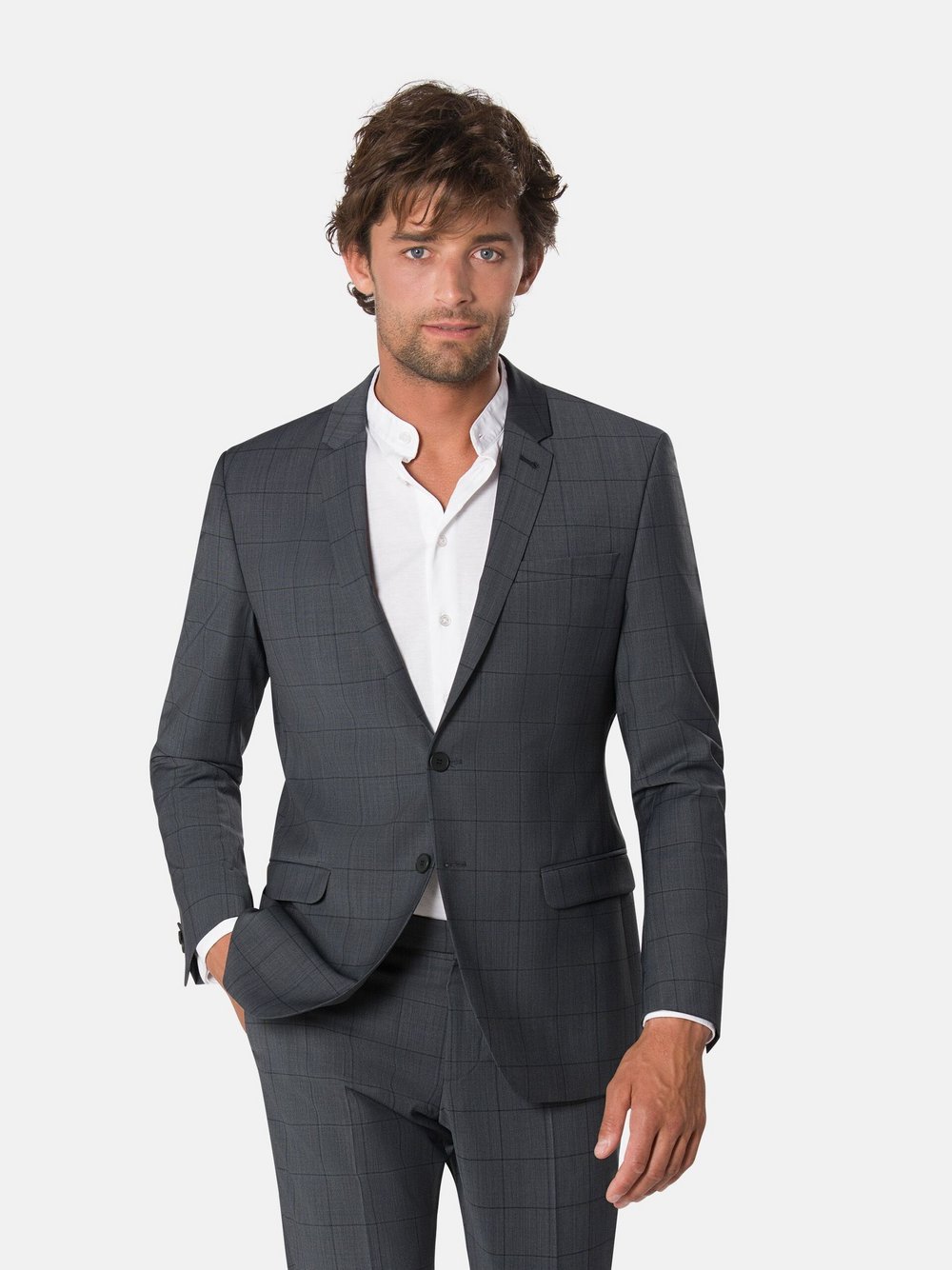 Benvenuto Anzugsakko Herren Slim Fit kariert