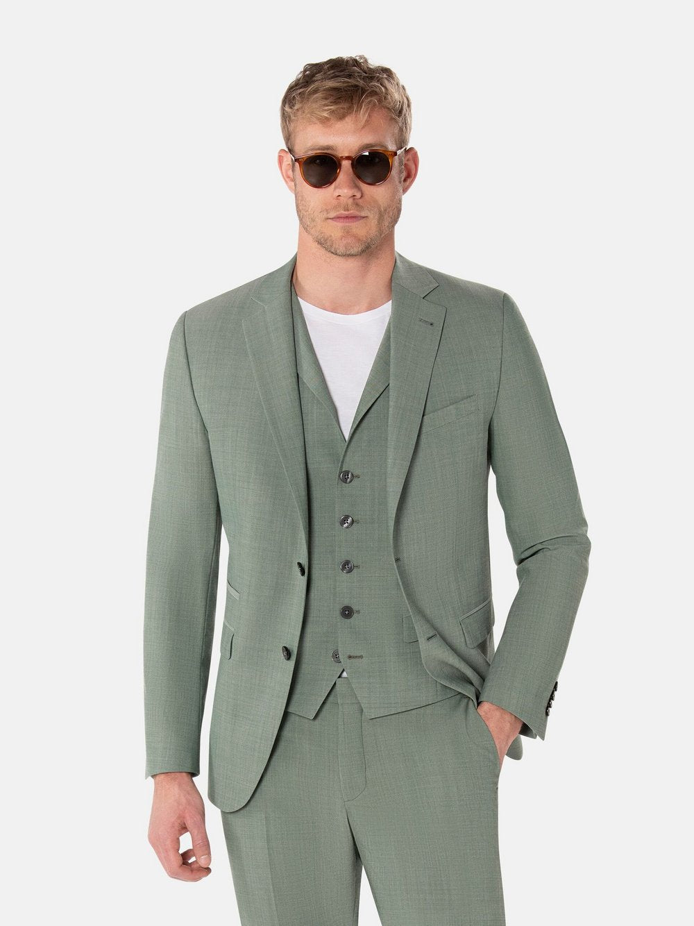 Benvenuto Anzugsakko Herren Slim Fit meliert