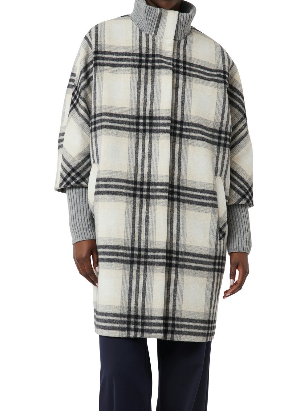 comma Winterjacke mit Woll-Anteil Damen kariert