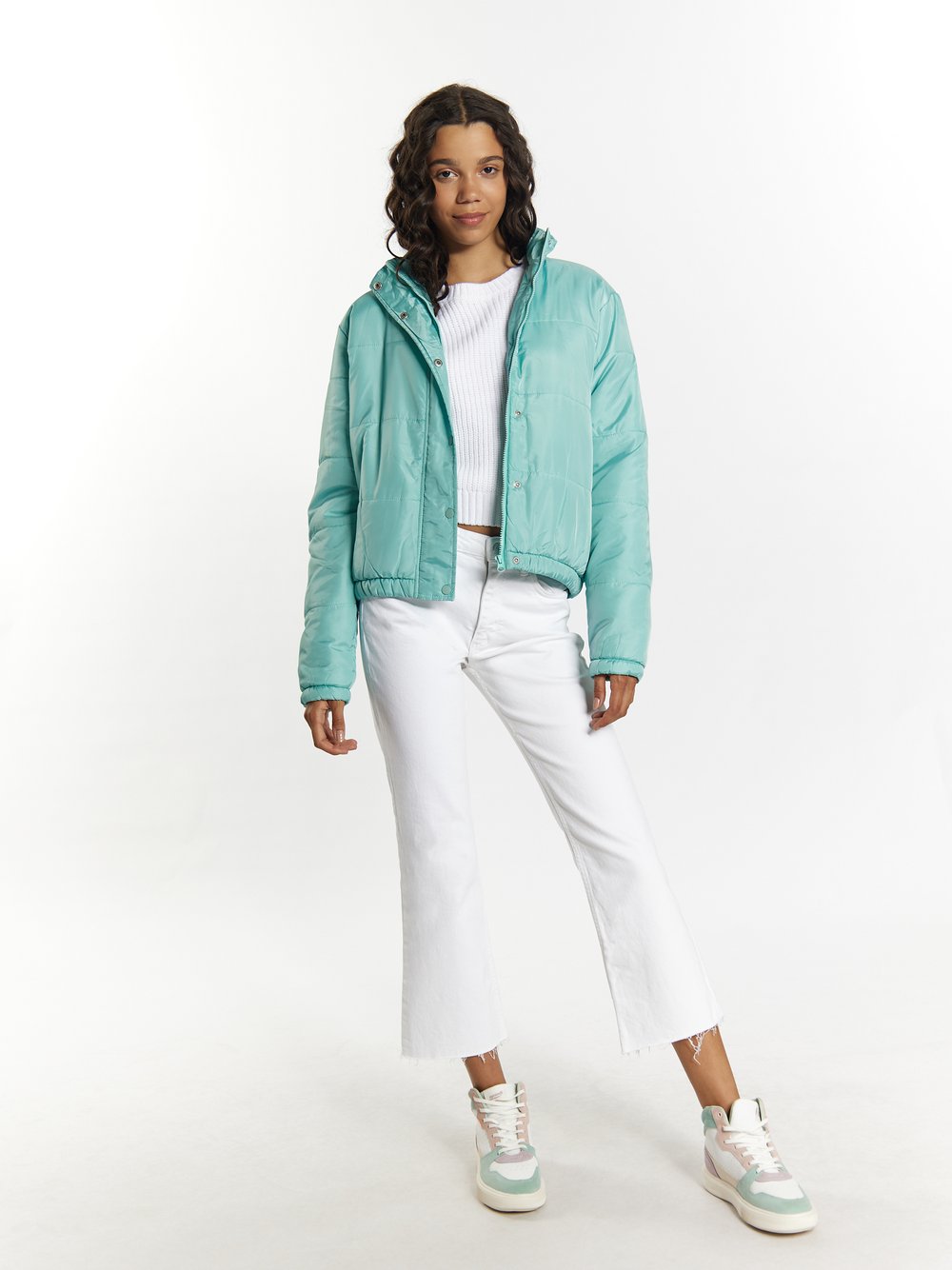 MyMo Leicht wattierte Blousonjacke Damen gestreift