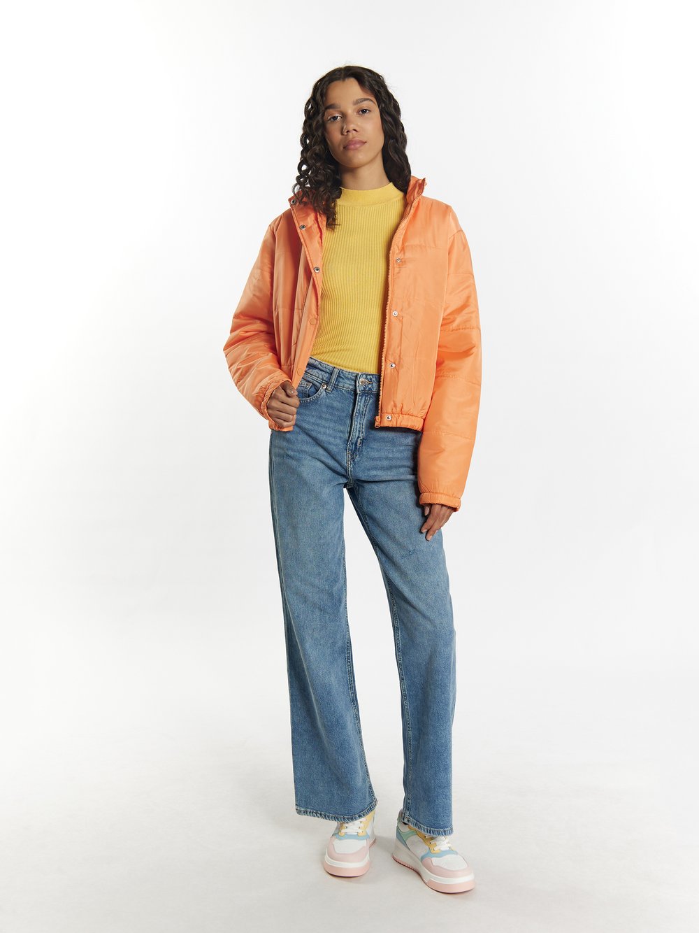 MyMo Leicht wattierte Blousonjacke Damen gestreift