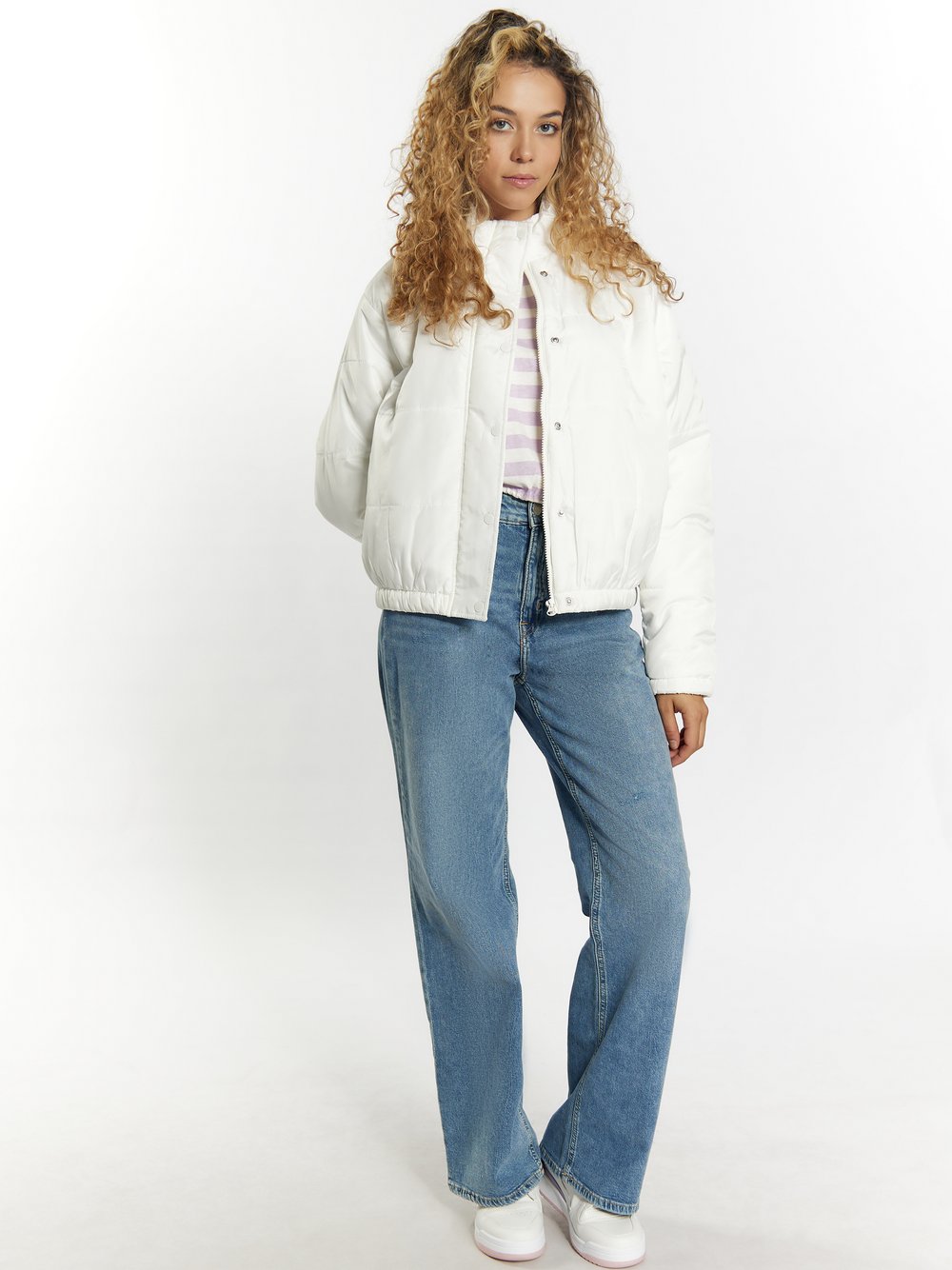 MyMo Leicht wattierte Blousonjacke Damen gestreift