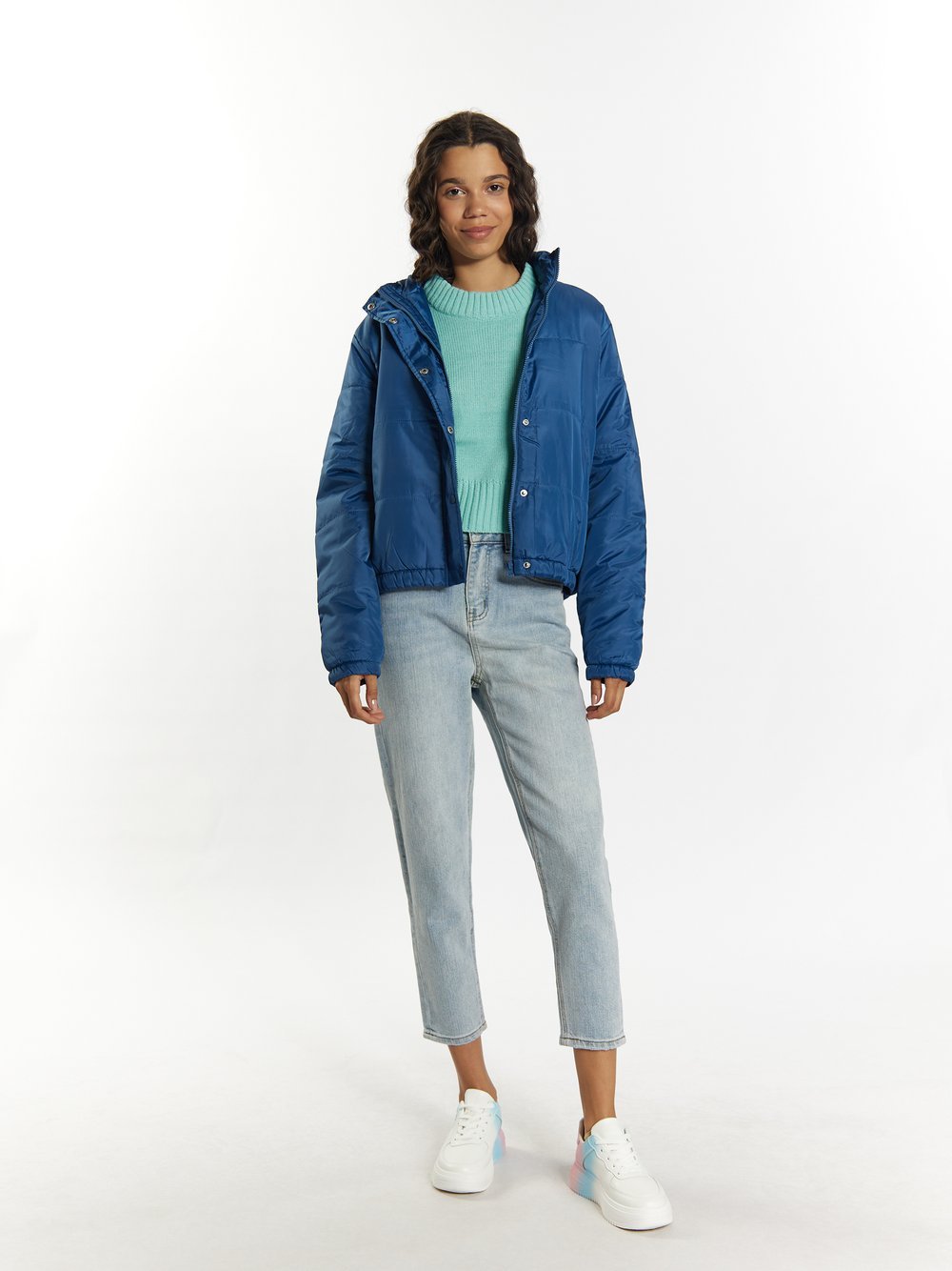 MyMo Leicht wattierte Blousonjacke Damen gestreift