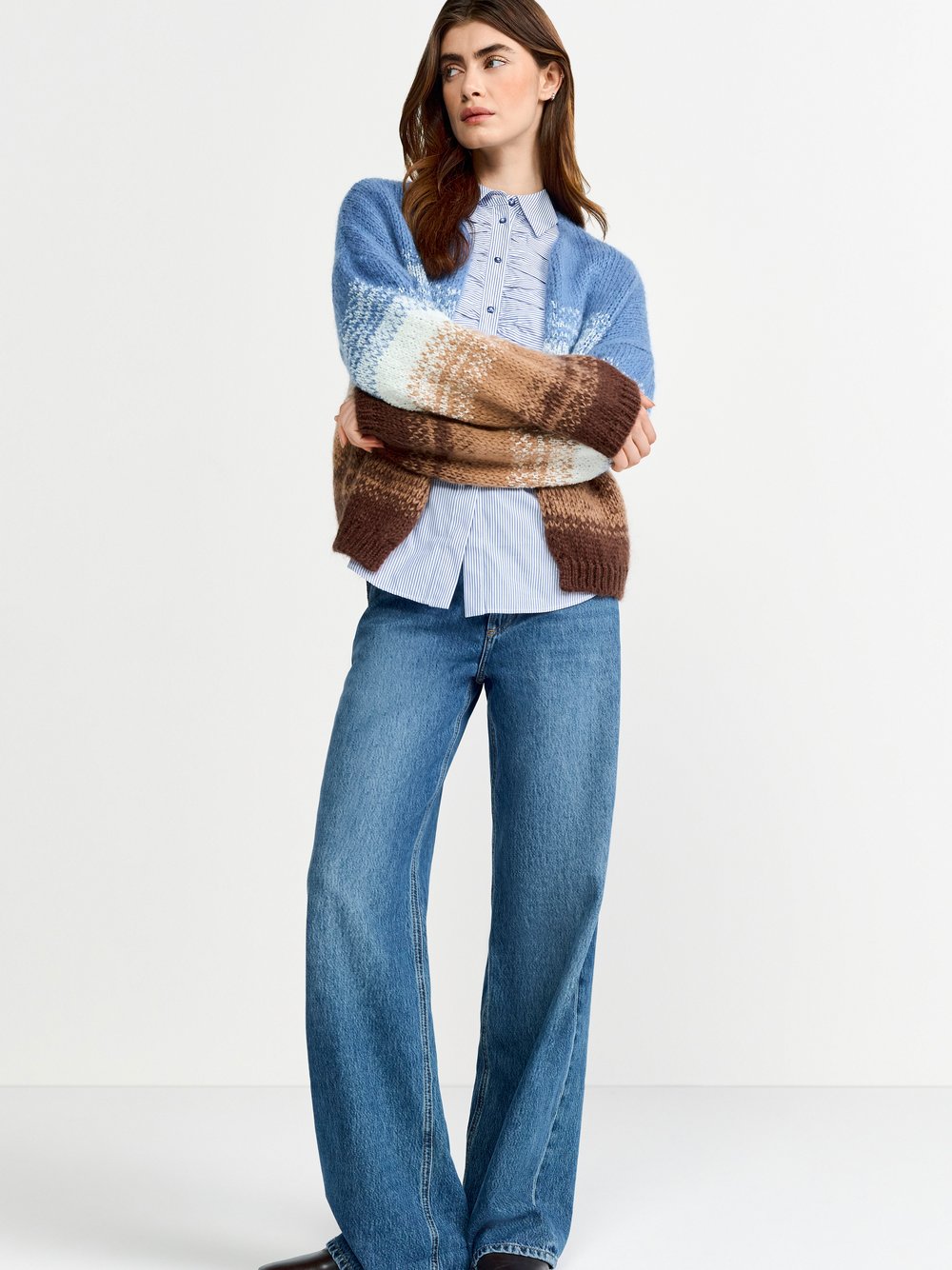 Rich & Royal Strickhülle mit Mohair-Anteil Damen gemustert