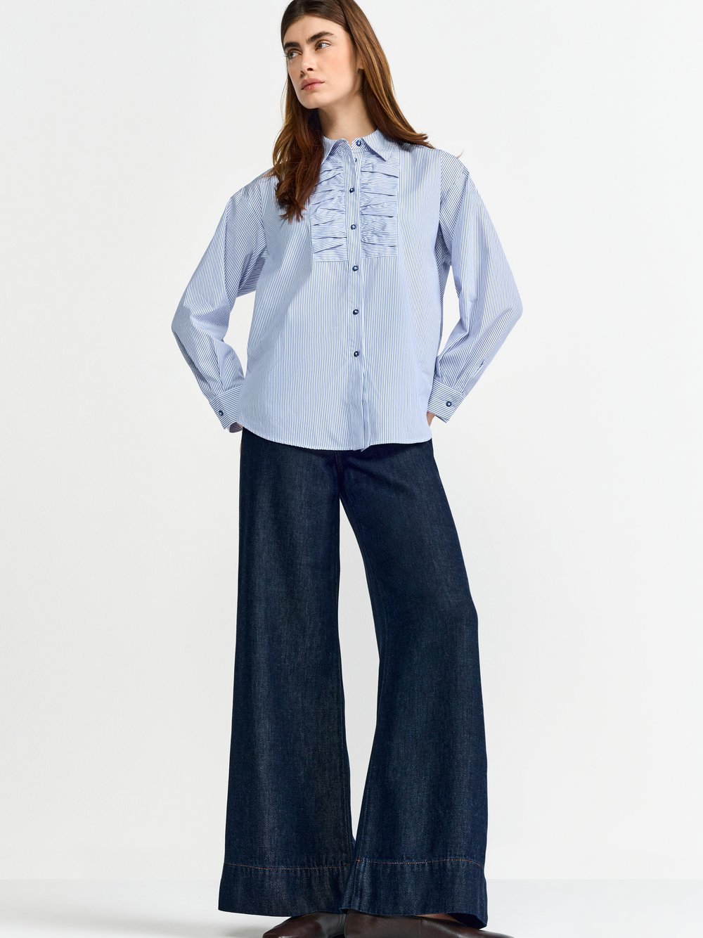 Rich & Royal Hemdbluse Damen Baumwolle gestreift