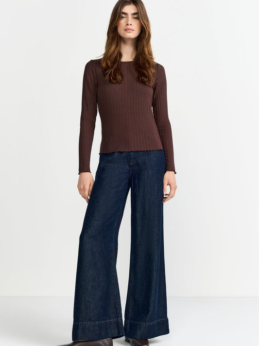 Rich & Royal Langarmshirt Damen Viskose strukturiert