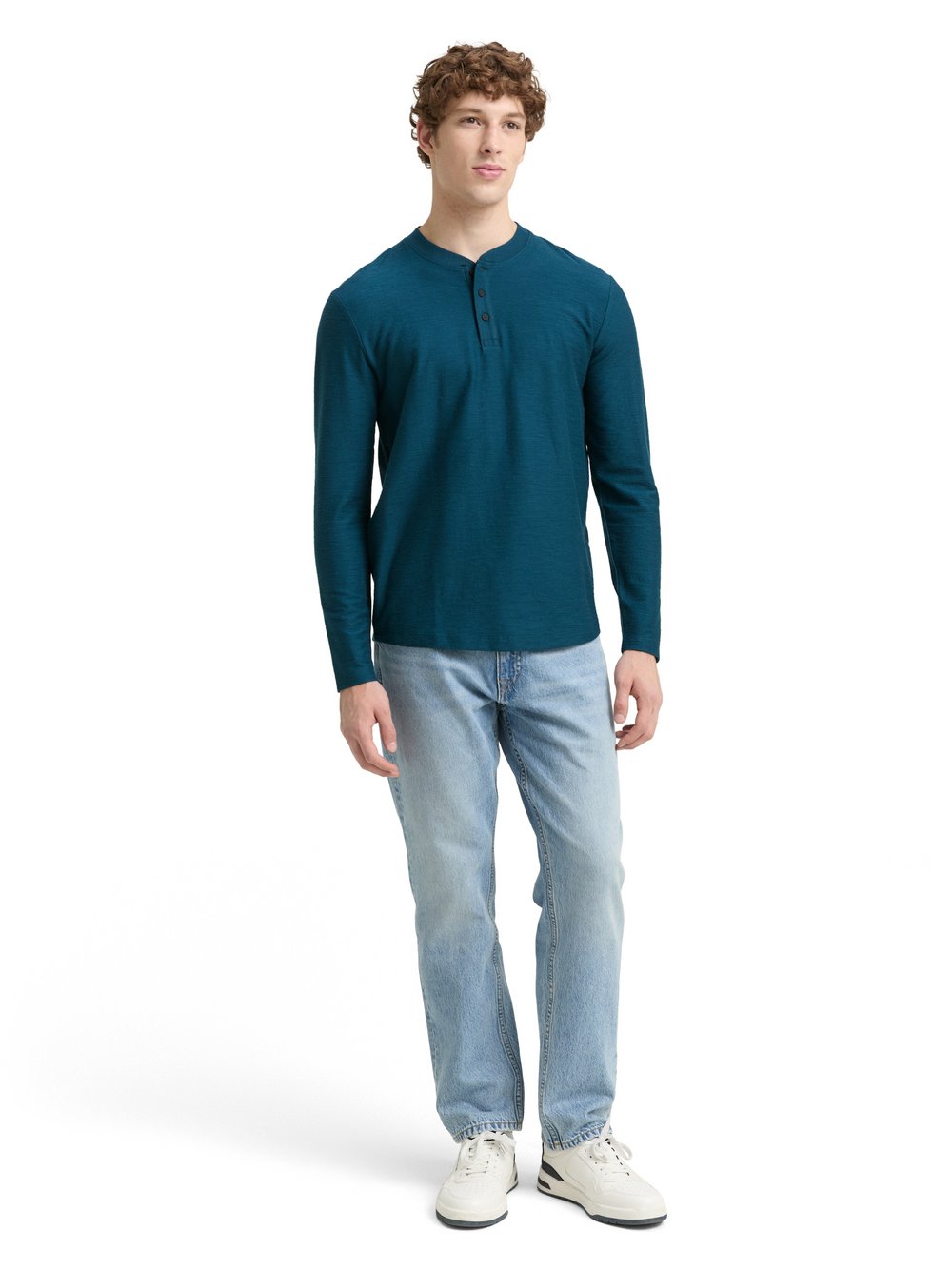 Tom Tailor Denim Langarmshirt Herren Baumwolle strukturiert