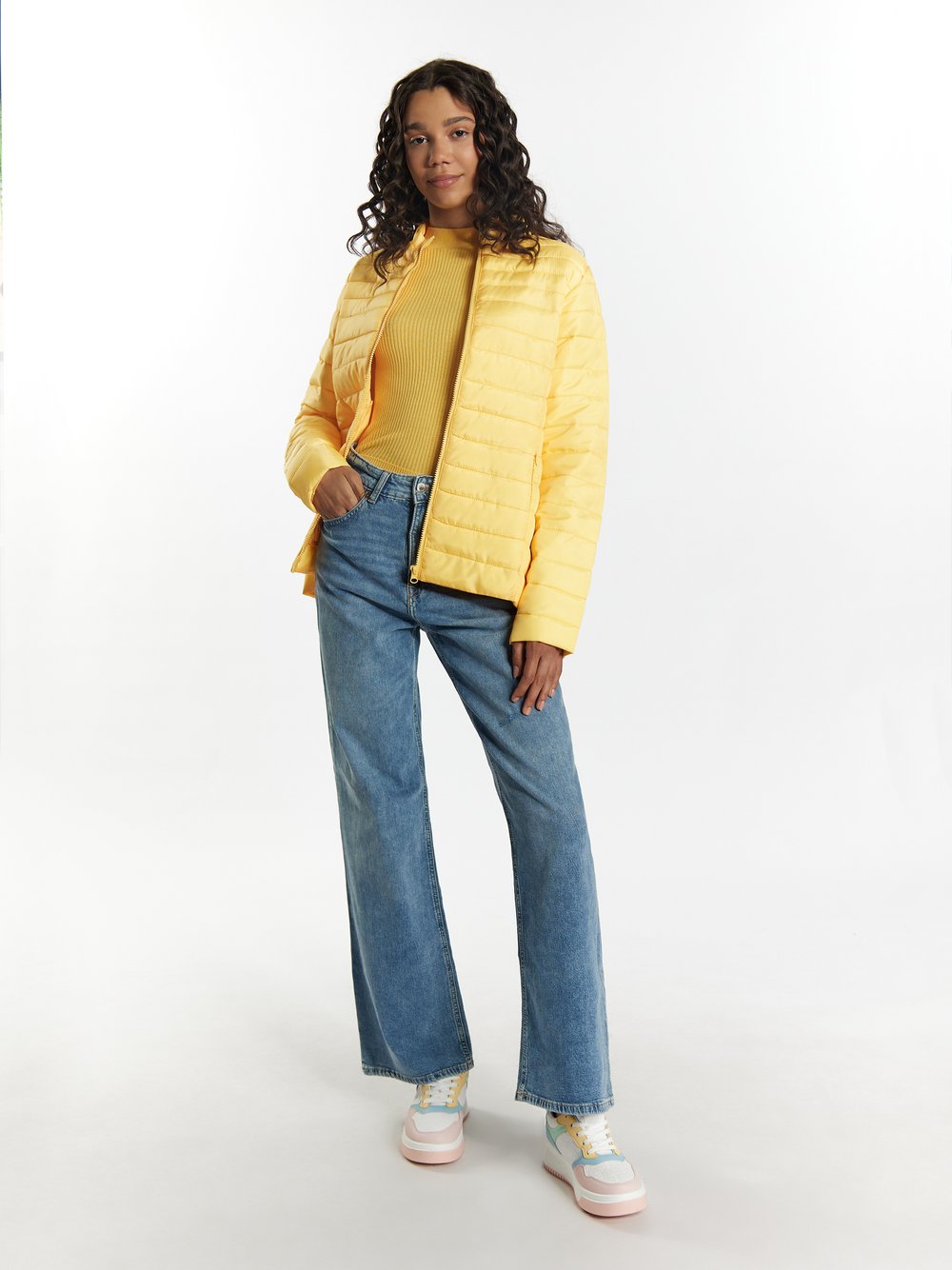 MyMo Leicht wattierte Jacke Damen gestreift