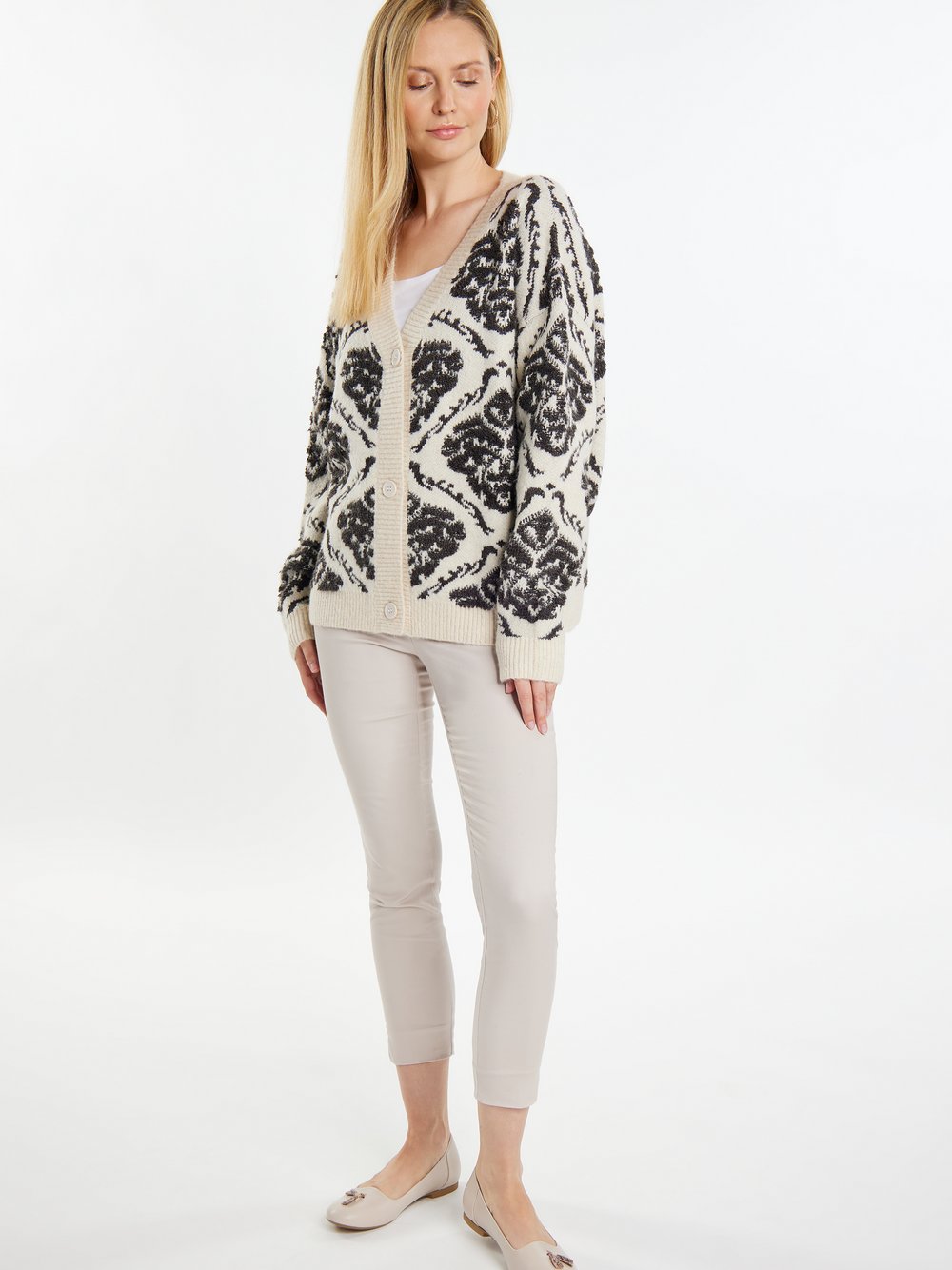 Usha Strickcardigan Damen gemustert