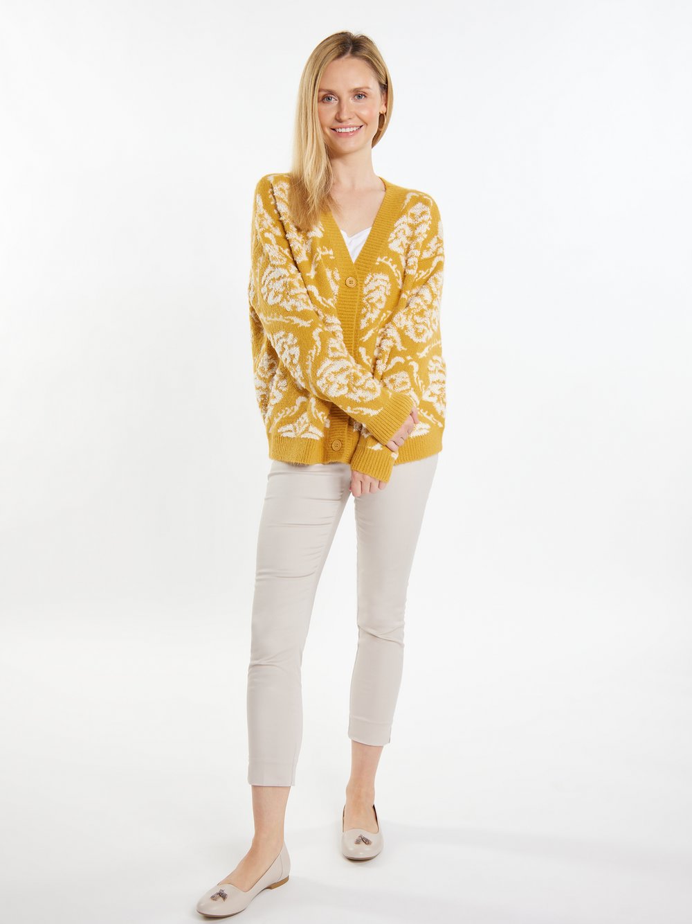 Usha Strickcardigan Damen gemustert